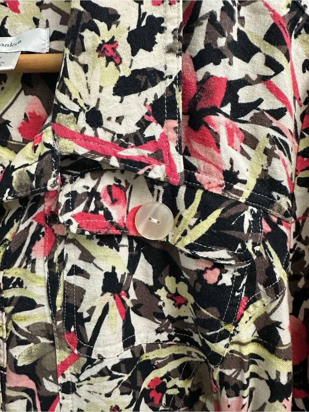 C.J. Banks Women’s Multi-Colored Floral Linen Blend Jacket - Size 1X